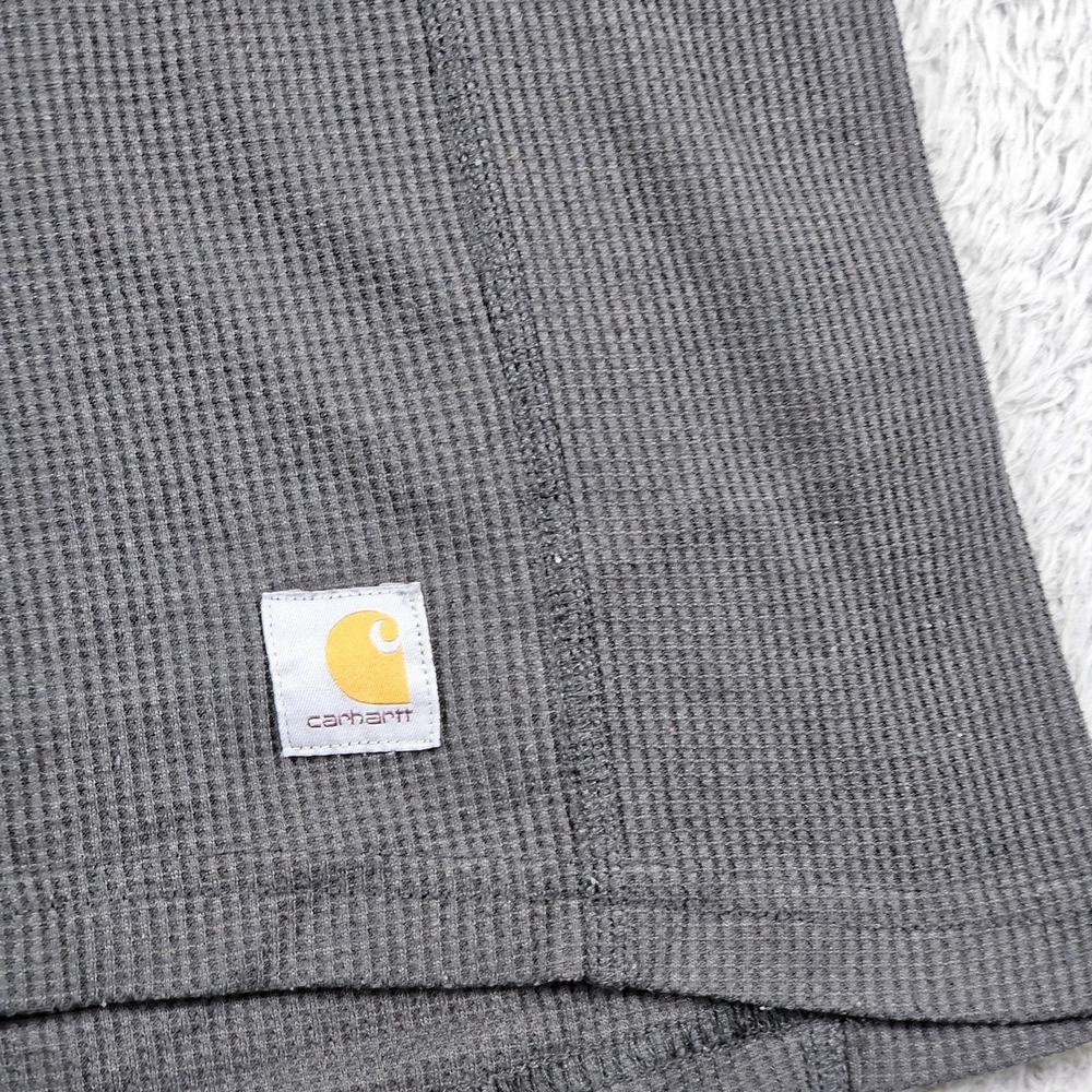 Carhartt Shirt Mens Small Gray Force Thermal Waffle Knit Long Sleeve MBL113 - Picture 3 of 11